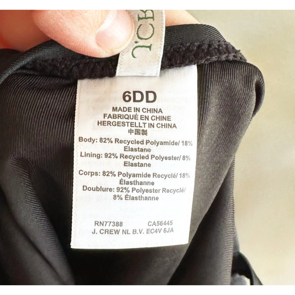 J Crew DD Plunge One Piece Swimsuit Size 6 Black Padded Classic Beach Resort - Picture 5 of 6